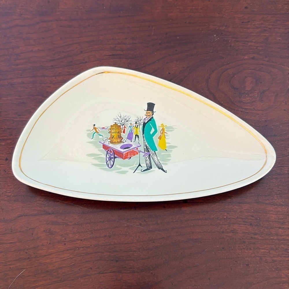 MCM Bristol Pottery Scenes on the Thames Vintage Nut Decor Dish